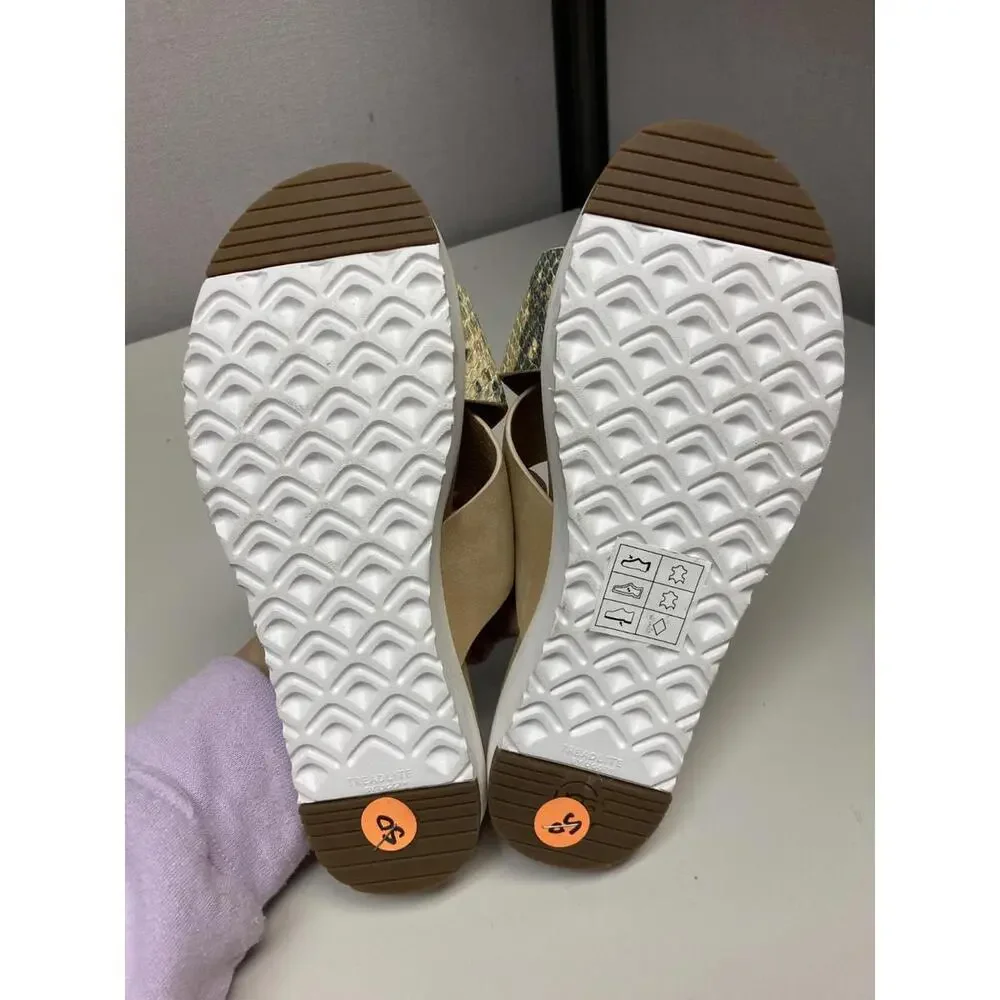 UGG Women's Slide Tan/Gold Leather Snake Size 7 - Picture 5 of 5